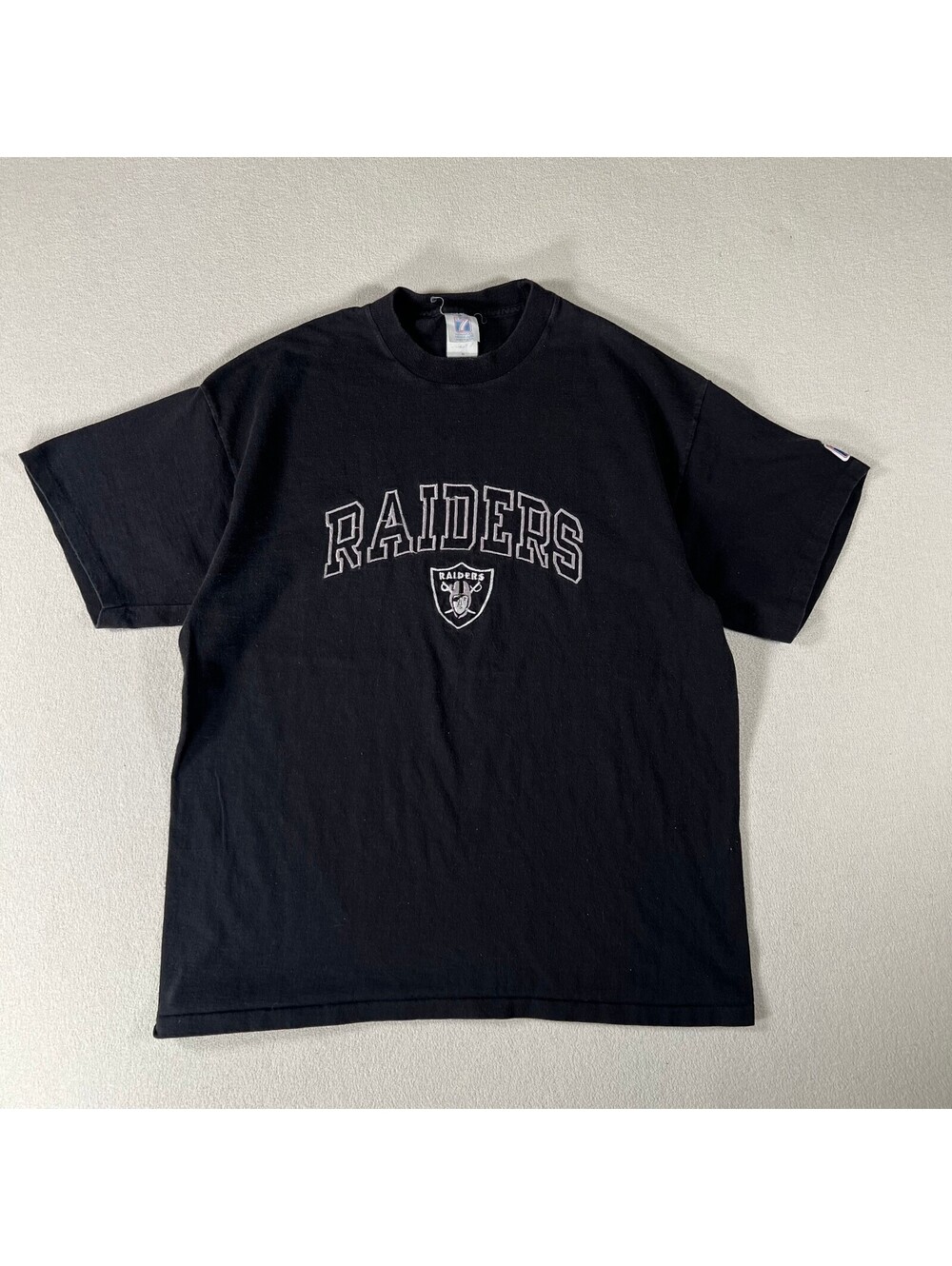 Vintage 90s Logo 7 Oakland Raiders NFL Black T-Shirt XL